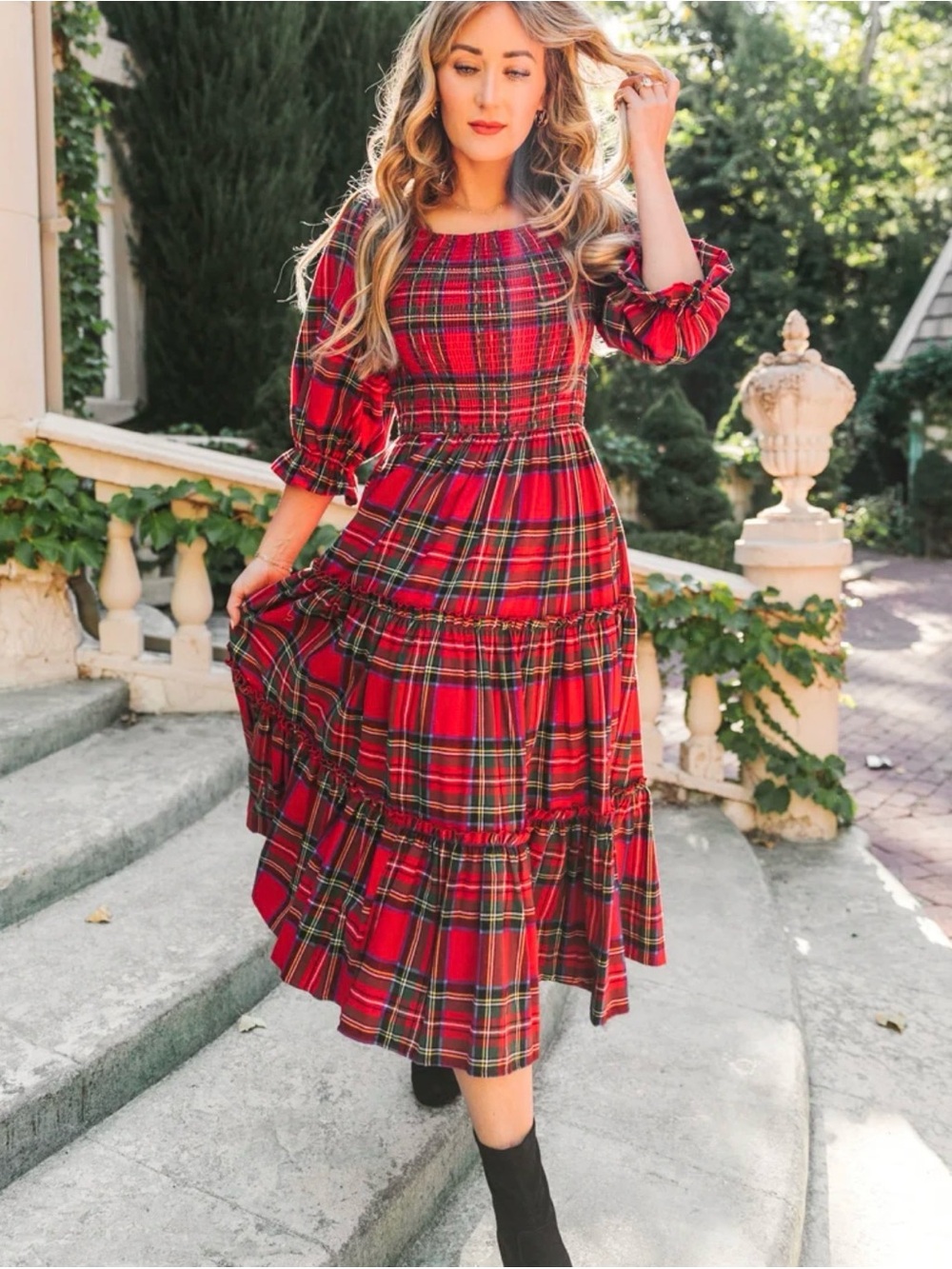 Ivy City Madeline dress in Holiday Plaid
